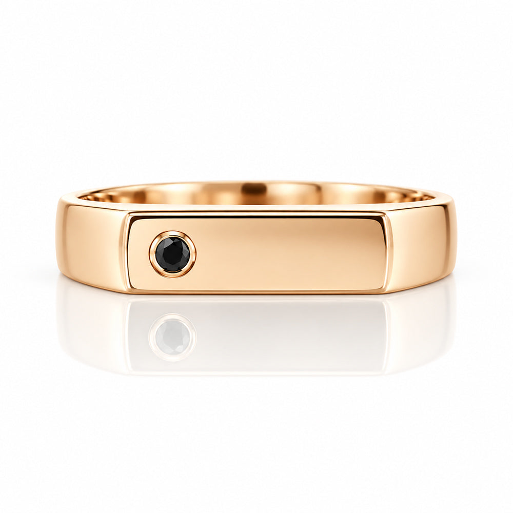 Logan, a Black Diamond Signet Ring - Victoria's Jewellery