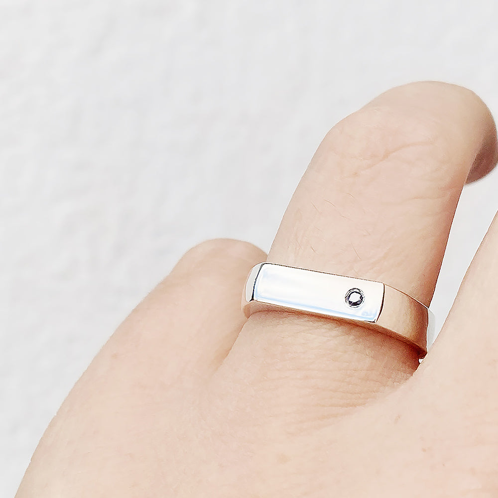 Logan, a Black Diamond Signet Ring - Victoria's Jewellery