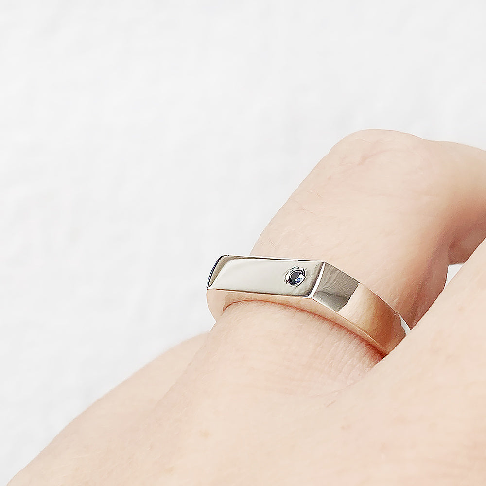 Logan, a Black Diamond Signet Ring - Victoria's Jewellery