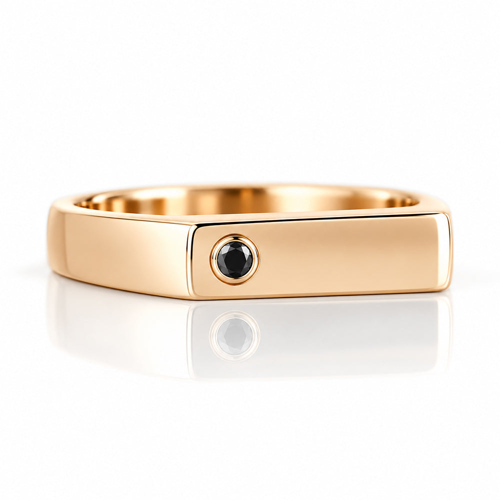 Logan, a Black Diamond Signet Ring - Victoria's Jewellery
