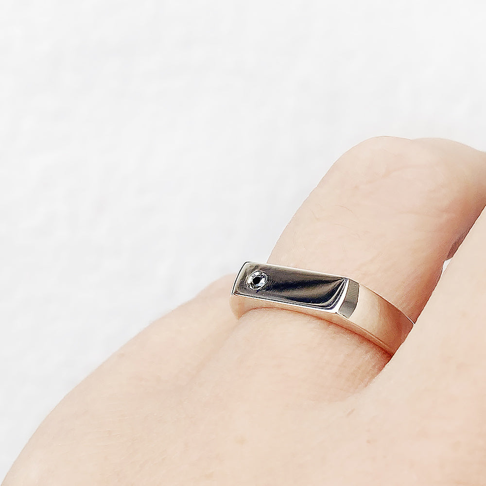 Logan, a Black Diamond Signet Ring - Victoria's Jewellery
