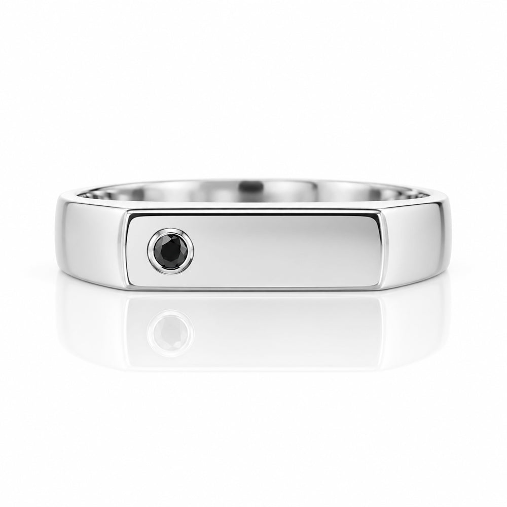 Logan, a Black Diamond Signet Ring - Victoria's Jewellery