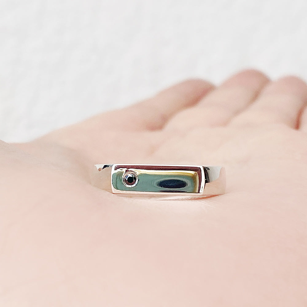 Logan, a Black Diamond Signet Ring - Victoria's Jewellery