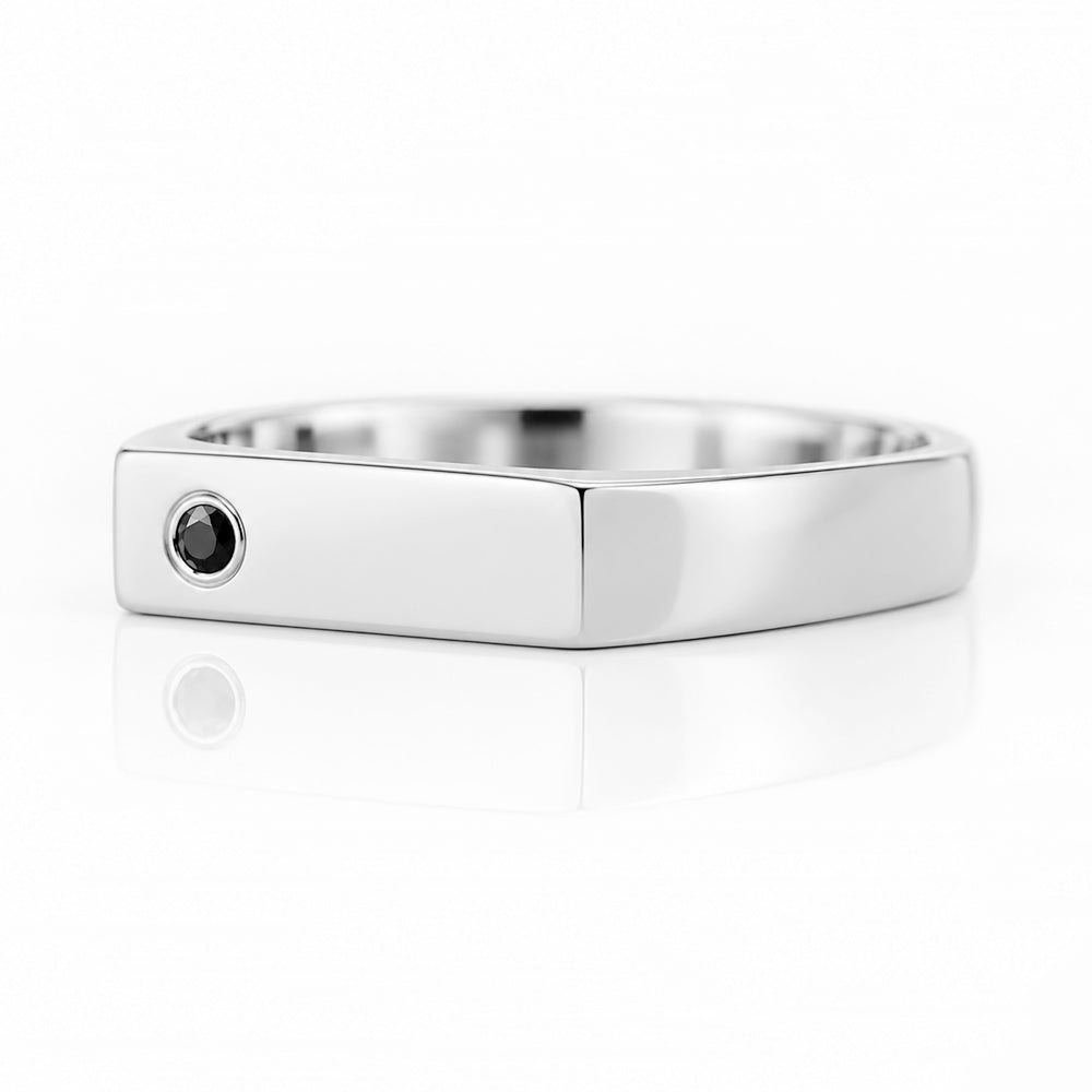 Logan, a Black Diamond Signet Ring - Victoria's Jewellery