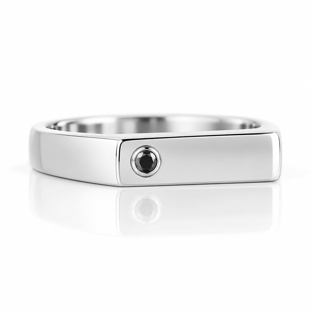 Logan, a Black Diamond Signet Ring - Victoria's Jewellery