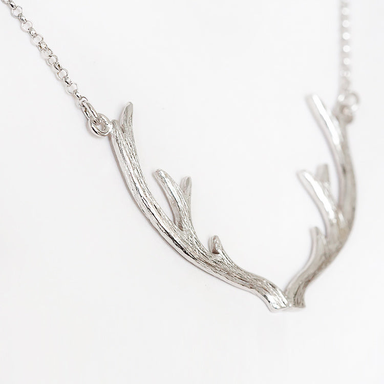 Handmade Antler Necklace in Sterling Silver - Victoria's Jewellery