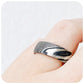 Silver and Black Damascus Tungsten Mens Wedding Ring - Victoria's Jewellery