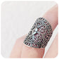 Double Heart and Swirl Oxidised Ring in Sterling Silver