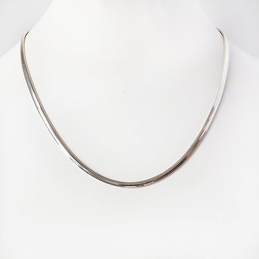 Flat Snake Chain in Sterling Silver - 45cm