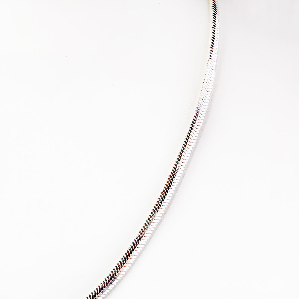 Flat Snake Chain in Sterling Silver - 45cm