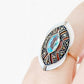 Blue Topaz and Mother of Pearl Shield Ring - Victoria's Jewellery