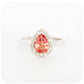 Pear cut Pink Tourmaline and Moissanite Halo Engagement Ring - Victoria's Jewellery