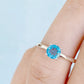 Lina, a Round cut Swiss Blue Topaz Solitaire Ring - Victoria's Jewellery