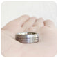 Emmett, a Brushed with Shiny Grooves Tungsten Ring - 8mm