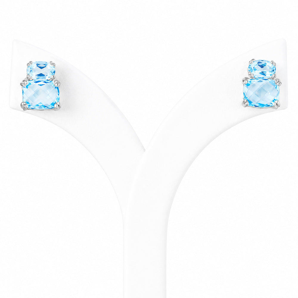 Charlotte, Sky Blue Topaz Stud Earring - Victoria's Jewellery