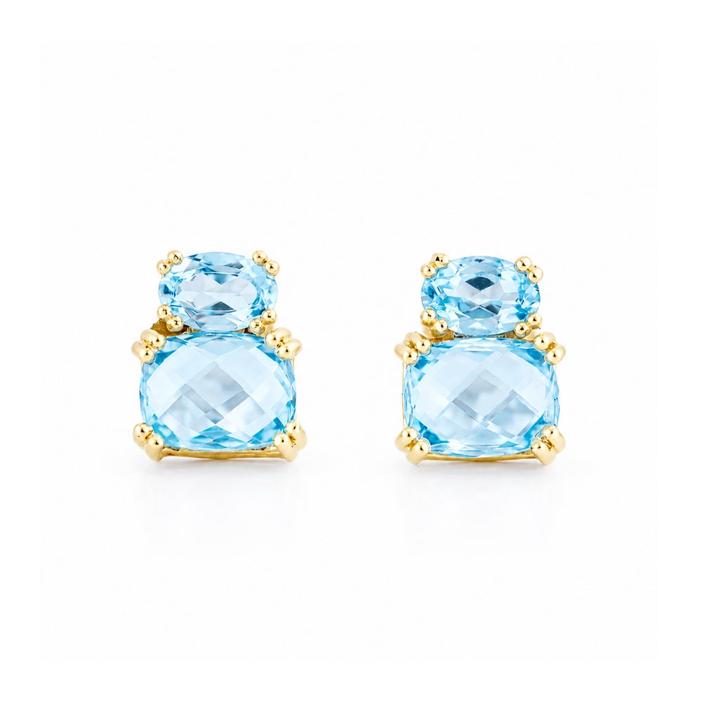 Charlotte, Sky Blue Topaz Stud Earring - Victoria's Jewellery