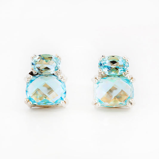 Charlotte, Sky Blue Topaz Stud Earring - Victoria's Jewellery