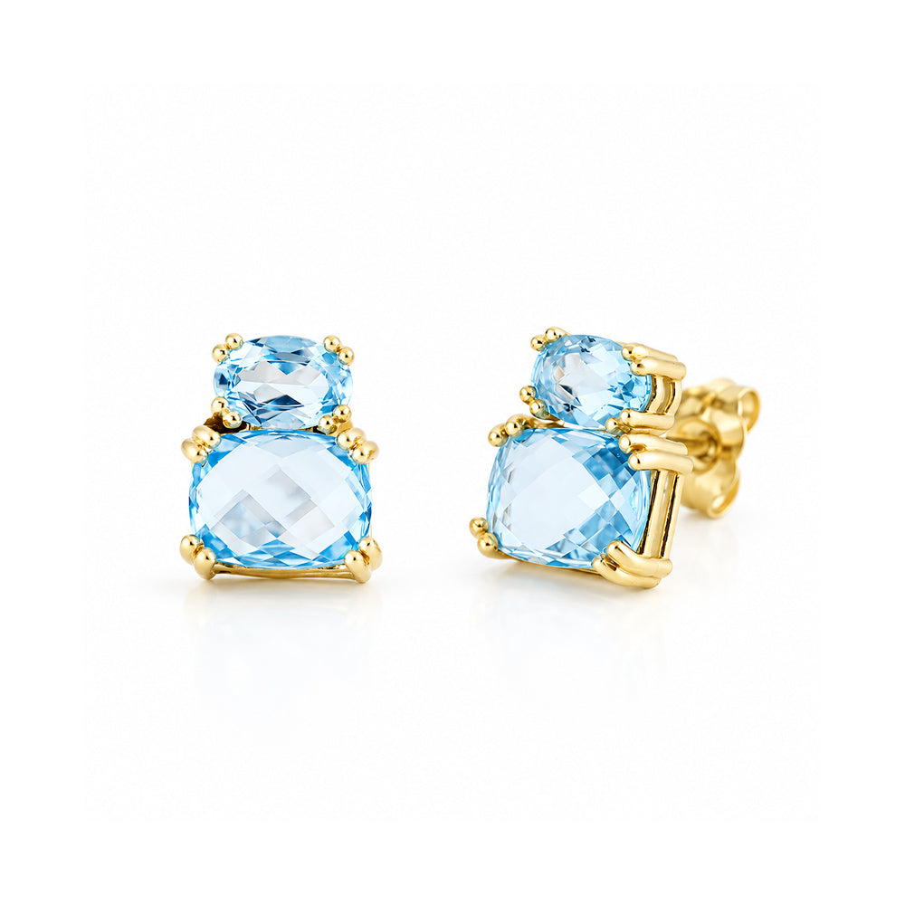 Charlotte, Sky Blue Topaz Stud Earring - Victoria's Jewellery
