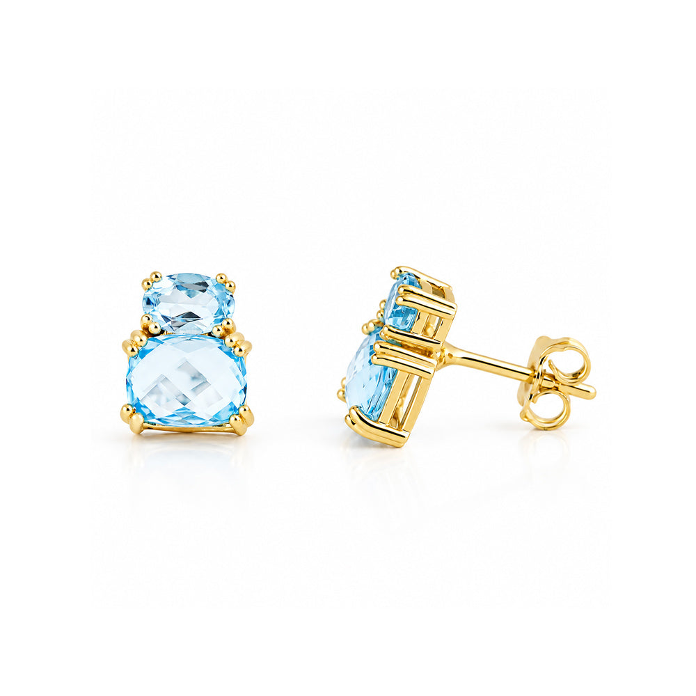 Charlotte, Sky Blue Topaz Stud Earring - Victoria's Jewellery