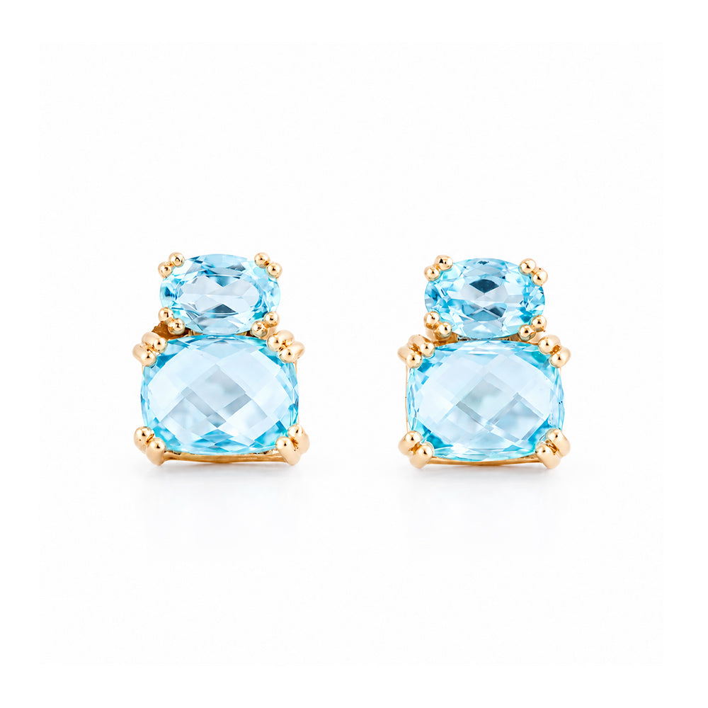 Charlotte, Sky Blue Topaz Stud Earring - Victoria's Jewellery