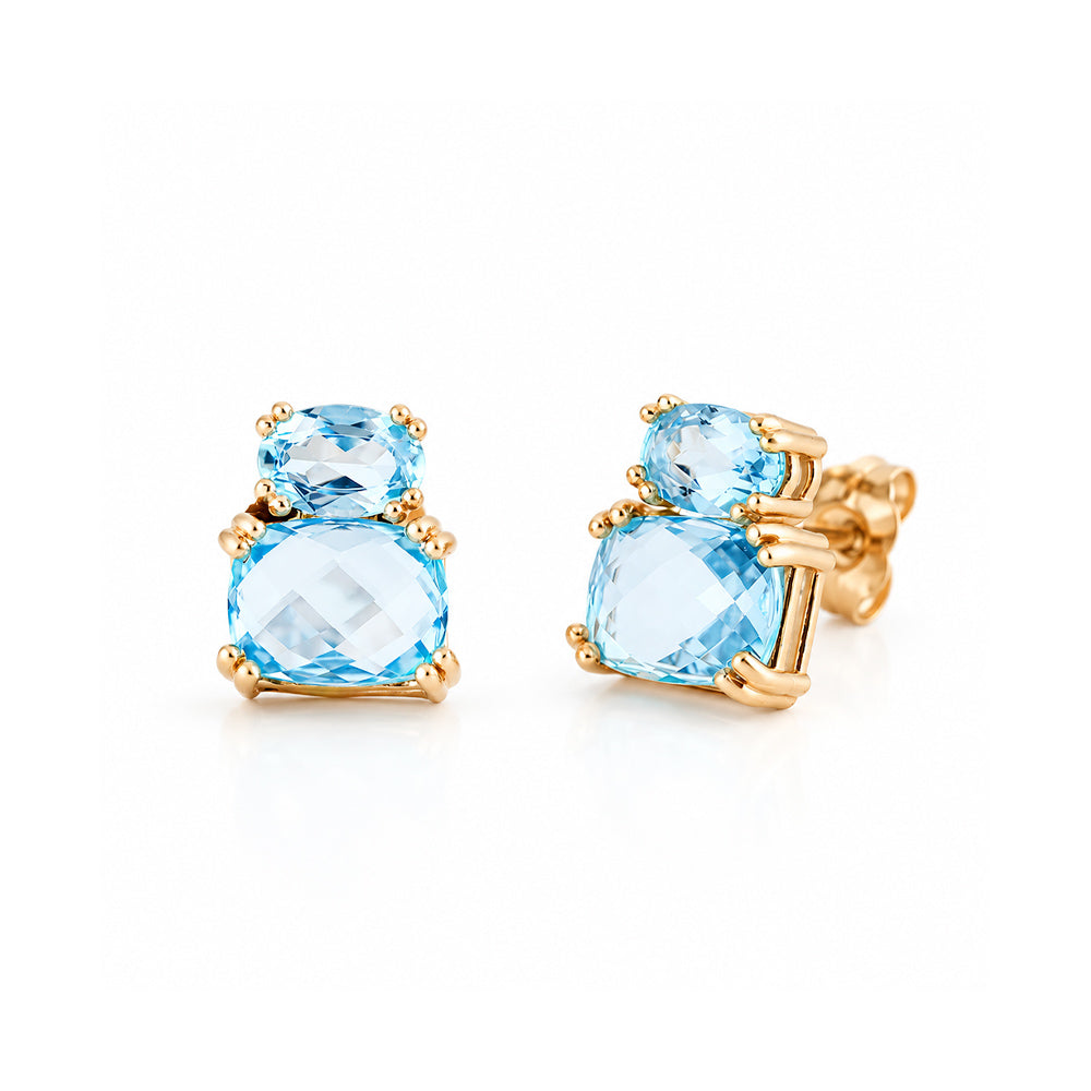 Charlotte, Sky Blue Topaz Stud Earring - Victoria's Jewellery
