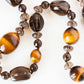 The Brown, Smoky Quartz, Tiger Eye and Carved Wood Necklace - Victoria's Jewellery