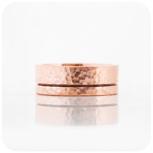 Angelo, a Solid Gold Grooved Mens Wedding Ring - Hammered