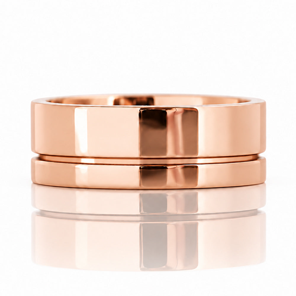 Angelo, Gold Grooved Mens Wedding Ring - Polished - Victoria's Jewellery