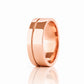 Angelo, Gold Grooved Mens Wedding Ring - Polished - Victoria's Jewellery