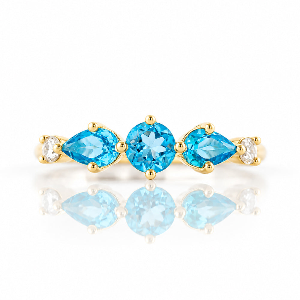 Rina, a Topaz and Lab Diamond Stack Ring - Victoria's Jewellery