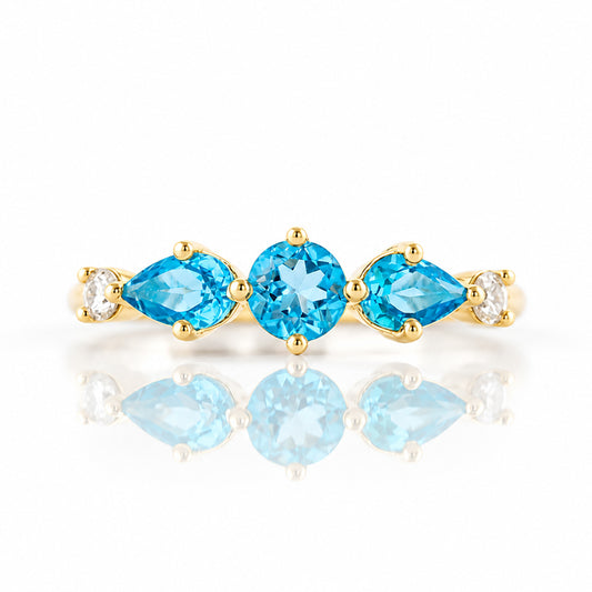 Rina, a Topaz and Lab Diamond Stack Ring - Victoria's Jewellery