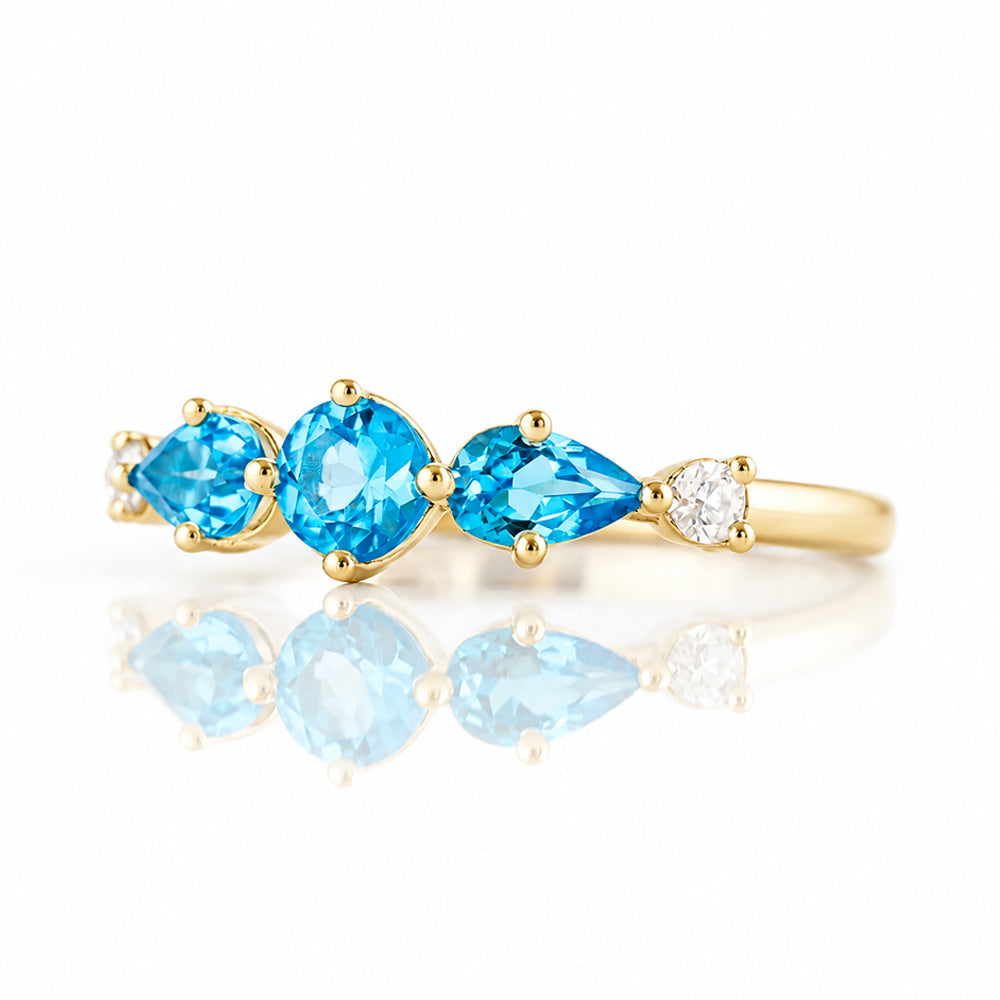 Rina, a Topaz and Lab Diamond Stack Ring - Victoria's Jewellery