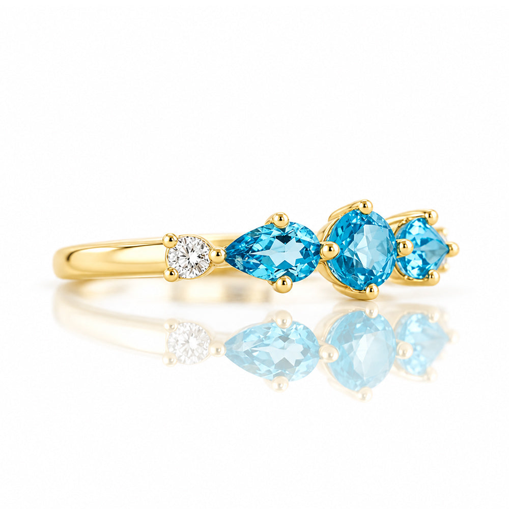 Rina, a Topaz and Lab Diamond Stack Ring - Victoria's Jewellery