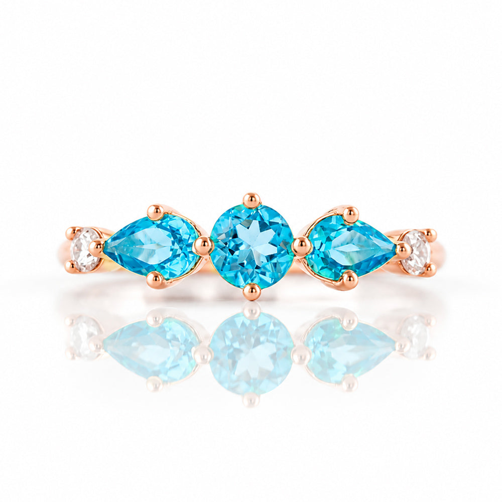 Rina, a Topaz and Lab Diamond Stack Ring - Victoria's Jewellery