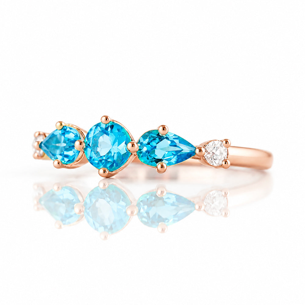 Rina, a Topaz and Lab Diamond Stack Ring - Victoria's Jewellery