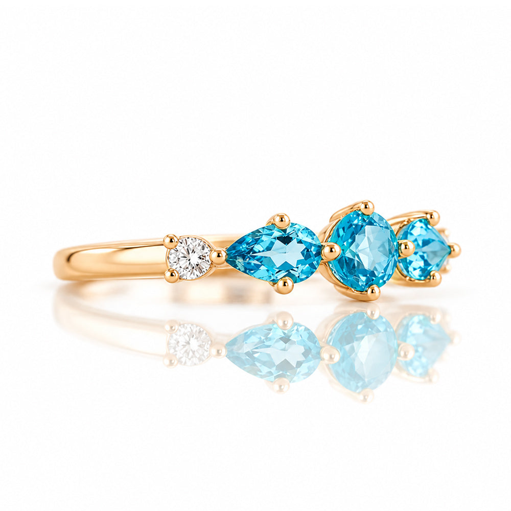 Rina, a Topaz and Lab Diamond Stack Ring - Victoria's Jewellery