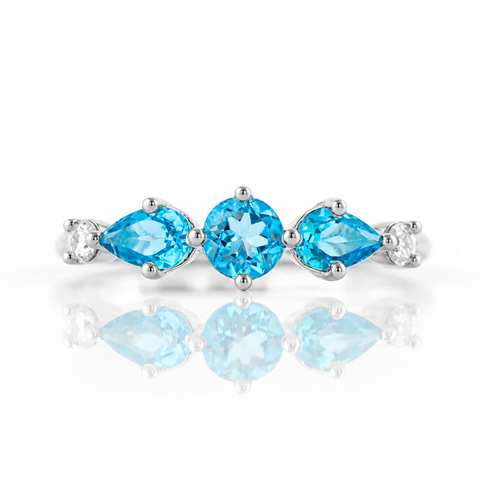 Rina, a Topaz and Lab Diamond Stack Ring - Victoria's Jewellery