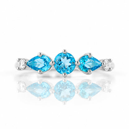 Rina, a Topaz and Lab Diamond Stack Ring - Victoria's Jewellery