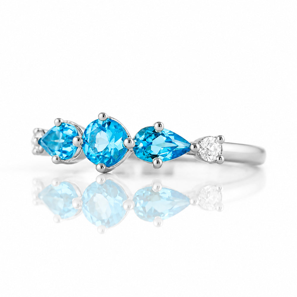 Rina, a Topaz and Lab Diamond Stack Ring - Victoria's Jewellery