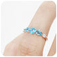 Swiss Blue Topaz and Moissanite half eternity stack ring - Victoria's Jewellery
