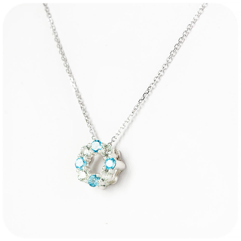 Circle of Life Necklace - Blue Topaz and Prasiolite