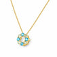 Circle of Life Necklace - Blue Topaz and Prasiolite