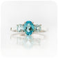 Serena, a Swiss and Sky Blue Topaz Trilogy Ring