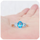 Serena, a Swiss and Sky Blue Topaz Trilogy Ring