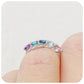 Danelle, a Topaz and Amethyst Rainbow Half Eternity Trellis Ring