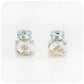 sky blue topaz and prasiolite stud earrings in sterling silver