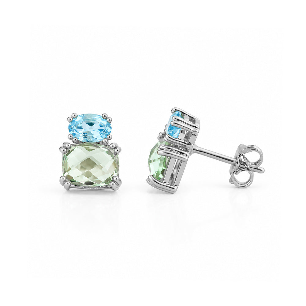 Charlotte, Topaz and Prasiolite Stud Earring - Victoria's Jewellery