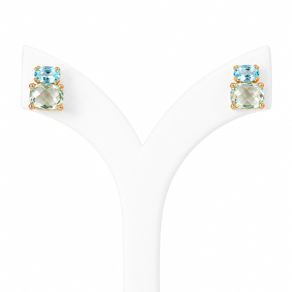 Charlotte, Topaz and Prasiolite Stud Earring - Victoria's Jewellery