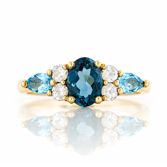 Ariana, a Topaz and White Sapphire Ring - Victoria's Jewellery
