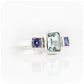 Topaz and Tanzanite Trilogy Ring in Silver - Victoria's Jewellery